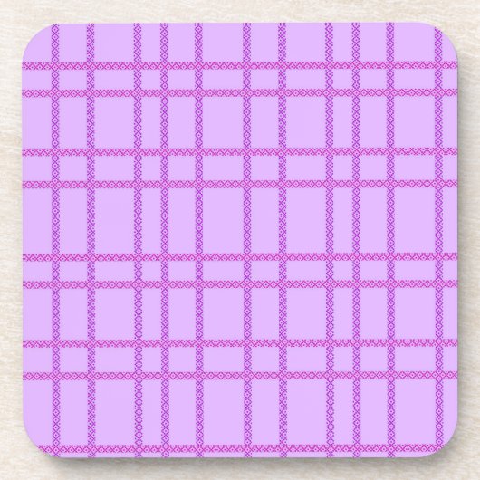 Pink and purple flower checkered pattern getränkeuntersetzer (Vorderseite)