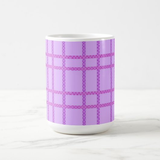 Pink and purple flower checkered pattern kaffeetasse (Mittel)