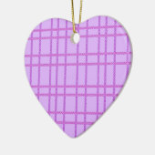 Pink and purple flower checkered pattern keramik ornament (Links)
