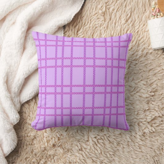 Pink and purple flower checkered pattern kissen (Decke)