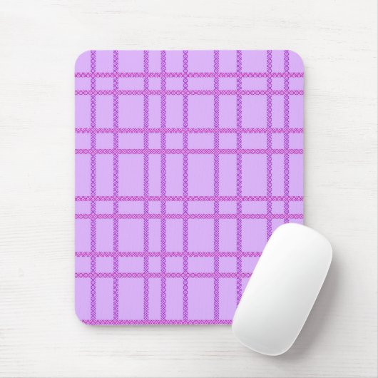 Pink and purple flower checkered pattern mousepad (Mit Mouse)