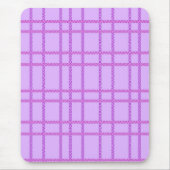 Pink and purple flower checkered pattern mousepad (Vorne)