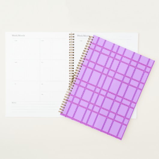 Pink and purple flower checkered pattern planer (Anzeige)