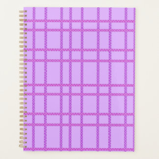 Pink and purple flower checkered pattern planer