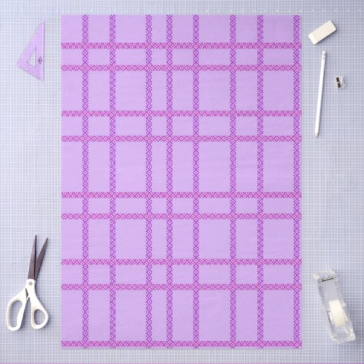 Pink and purple flower checkered pattern seidenpapier (Basteln)
