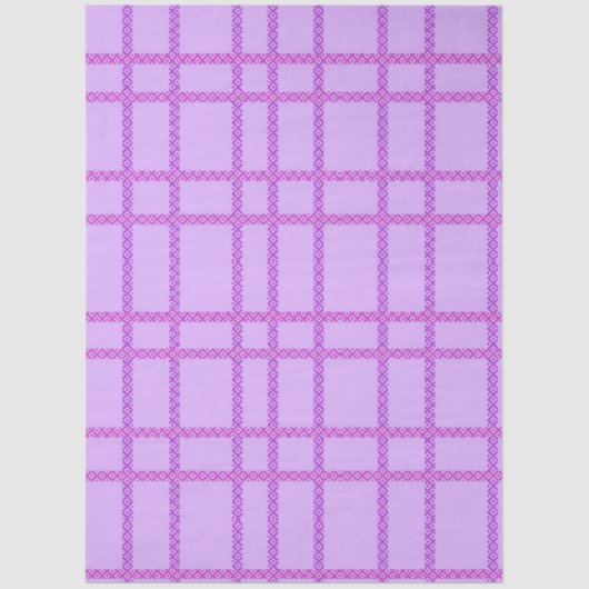 Pink and purple flower checkered pattern seidenpapier (Vorderseite)