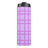 Pink and purple flower checkered pattern thermosbecher (Vorderseite)