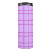 Pink and purple flower checkered pattern thermosbecher (Rückseite)