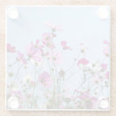 Pink and Purple Flower Meadow Photo Glasuntersetzer (Rückseite)