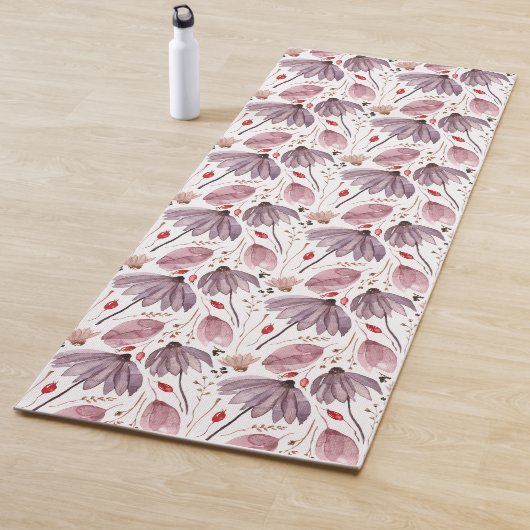 Pink And Purple Flowers Floral Pattern Yogamat Yogamatte (Beispiel)