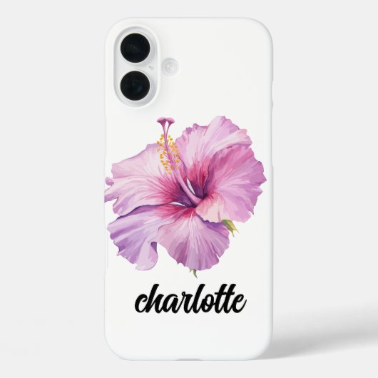 pink and purple hibiscus flower phone case (Rückseite)