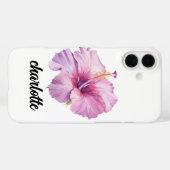 pink and purple hibiscus flower phone case (Rückseite (Horizontal))
