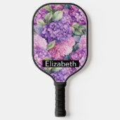Pink and Purple Hydrangea Flower Personalized Pickleball Schläger (Vorderseite)
