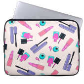 Pink and Purple Make Up Cosmetics Pattern Laptopschutzhülle (Vorderseite)