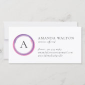 Pink and Purple Monogram Business Gift Certificate (Rückseite)
