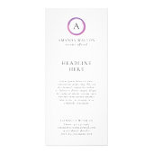 Pink and Purple Monogram Modern Business Werbekarte (Vorne)