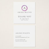 Pink and Purple Monogram Modern Package Insert (Vorne & Hinten)