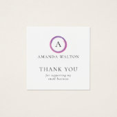 Pink and Purple Monogram Modern Package Insert (Vorderseite)