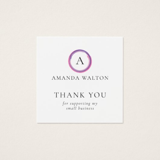 Pink and Purple Monogram Modern Package Insert (Vorderseite)