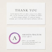 Pink and Purple Monogram Modern Package Insert (Vorne & Hinten)