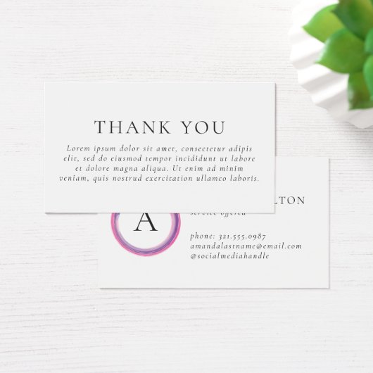 Pink and Purple Monogram Modern Package Insert (Schreibtisch)