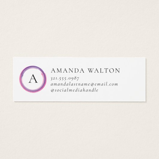 Pink and Purple Monogram Modern Package Insert (Rückseite)