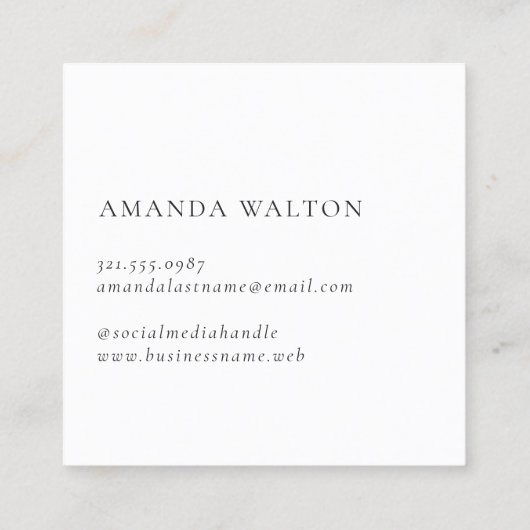 Pink and Purple Monogram Modern Quadratische Visitenkarte (Rückseite)