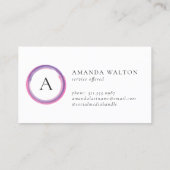 Pink and Purple Monogram Modern Rabattkarte (Rückseite)