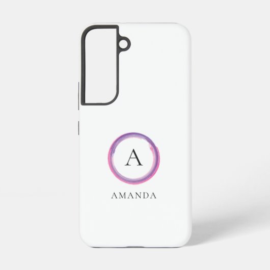 Pink and Purple Monogram Modern Samsung Galaxy Hülle (Rückseite)