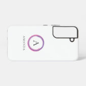 Pink and Purple Monogram Modern Samsung Galaxy Hülle (Rückseite (Horizontal))