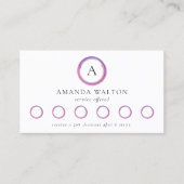 Pink and Purple Monogram Modern Treuekarte (Vorderseite)