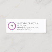 Pink and Purple Monogram Modern Treuekarte (Rückseite)