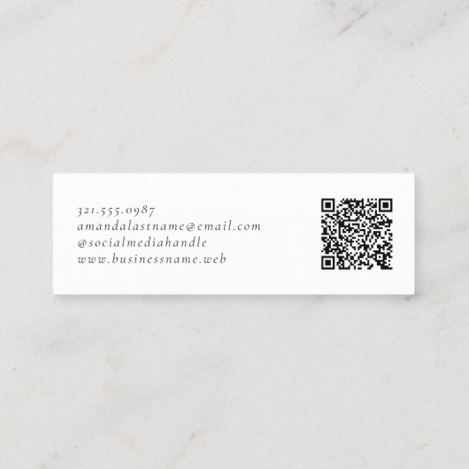 Pink and Purple Monogram QR Code Modern Mini Visitenkarte (Rückseite)