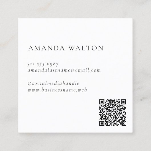 Pink and Purple Monogram QR Code Modern Treuekarte (Rückseite)