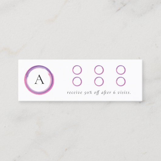 Pink and Purple Monogram QR Code Modern Treuekarte (Vorderseite)