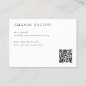 Pink and Purple Monogram QR Code Modern Visitenkarte (Rückseite)