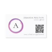 Pink and Purple Monogram QR Code Modern