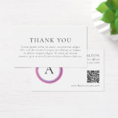Pink and Purple Monogram QR Code Package Insert (Schreibtisch)