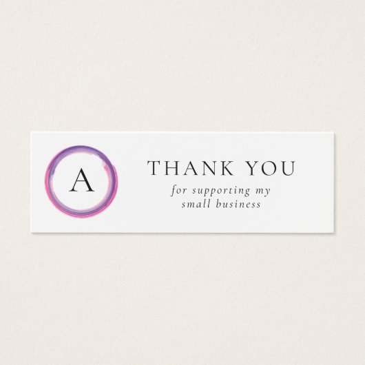 Pink and Purple Monogram QR Code Package Insert (Vorderseite)