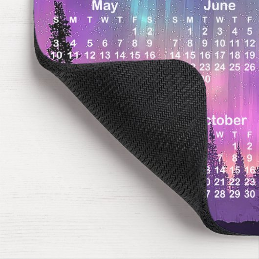 Pink and Purple Northern Lights 2026 Calendar Mousepad (Ecke)