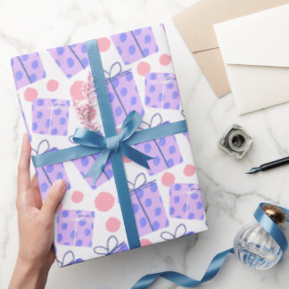 Pink and Purple Pastel Gift Box and Polka Dot Geschenkpapier