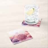 Pink And Purple Seashells Rechteckiger Pappuntersetzer (Vor Ort)