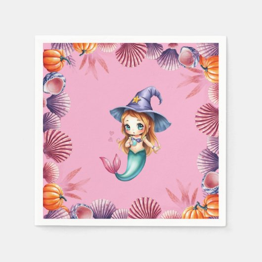 Pink And Purple Seashells Serviette (Vorderseite)