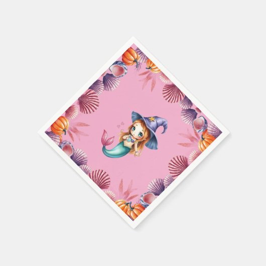 Pink And Purple Seashells Serviette (Ecke)