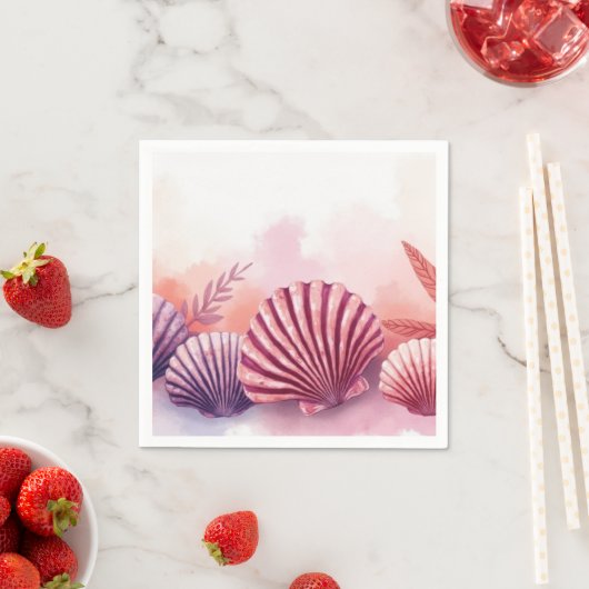 Pink And Purple Seashells  Serviette (Beispiel)