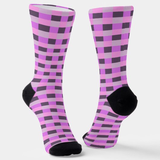 Pink and Purple Shades Color Blocks Socken (Gewinkelt)
