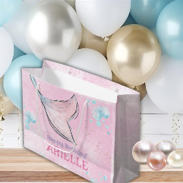 Pink and purple watercolor mermaid tail favors große geschenktüte
