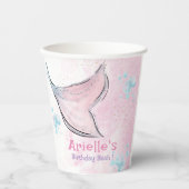 Pink and purple watercolor mermaid tail pappbecher (Vorderseite)