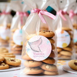 Pink and purple watercolor mermaid tail runder aufkleber