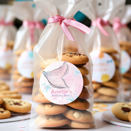 Pink and purple watercolor mermaid tail runder aufkleber